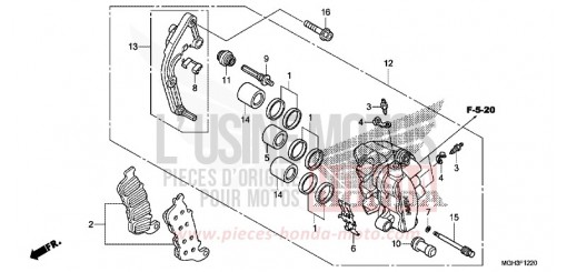 L. FRONT BRAKE CALIPER VFR1200XDC de 2012